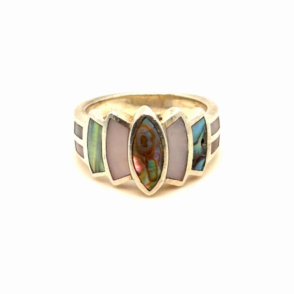 Silver 925 Mop/Abalone Ring - image 1